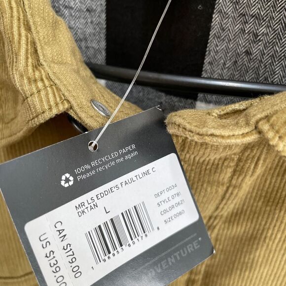 NEW WITH TAGS EDDIE BAUER FAULTLINE FLANNEL LINED CORDUROY JACKET - Picture 4 of 7